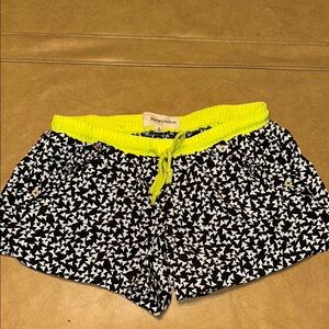 Rewind Athletic Black and White Shorts with Elastic Waistband